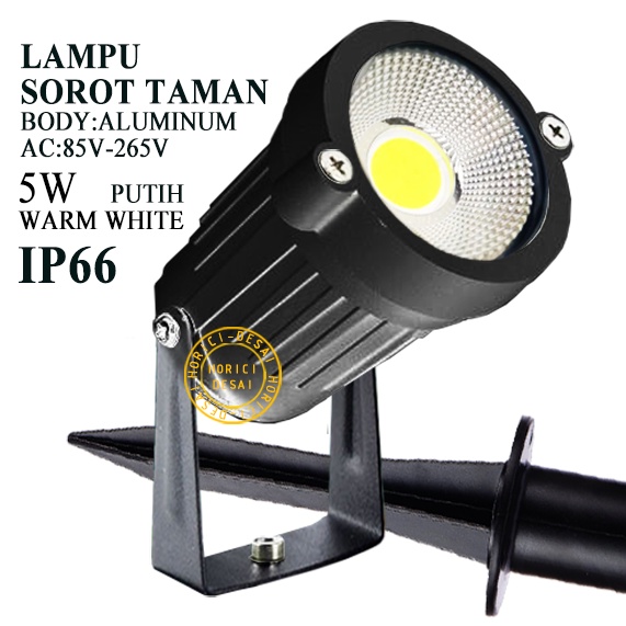 ASLI MURAH BODY ALUMINUM 5W COB LAMPU TAMAN GARDEN LIGHT LAMPU SOROT COB OUTDOOR FLOOD LIGT KAP SOROT