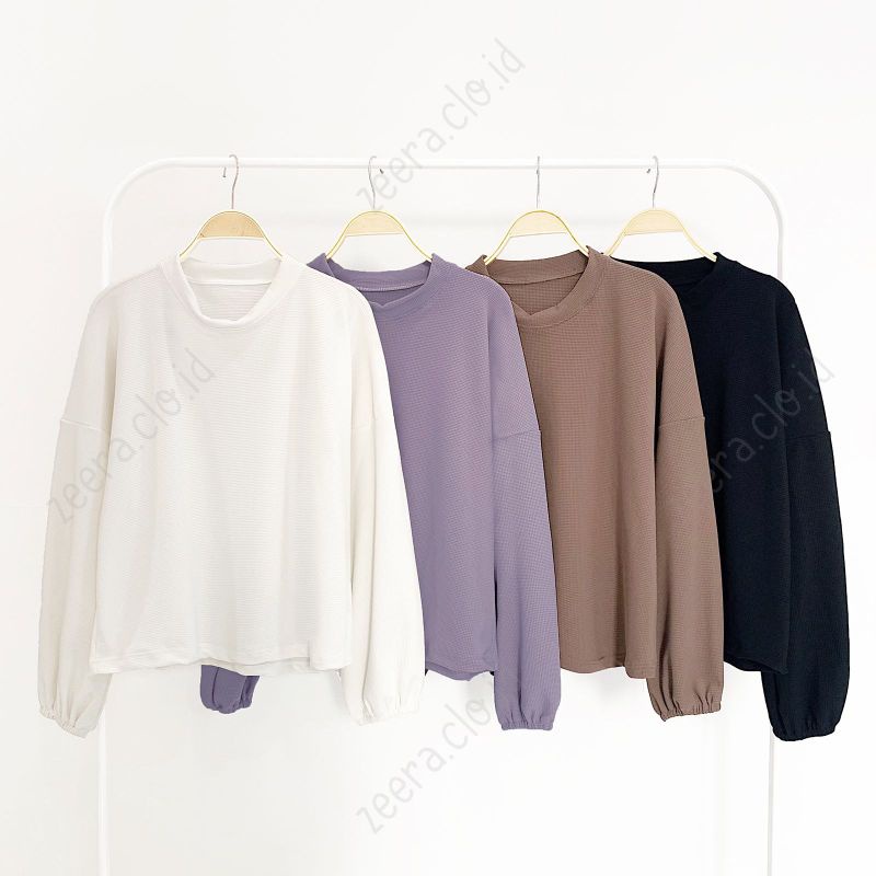 JULIE Blouse Wafle Uniqlo Knit Premium Top Atasan Fashion Wanita Best Seller