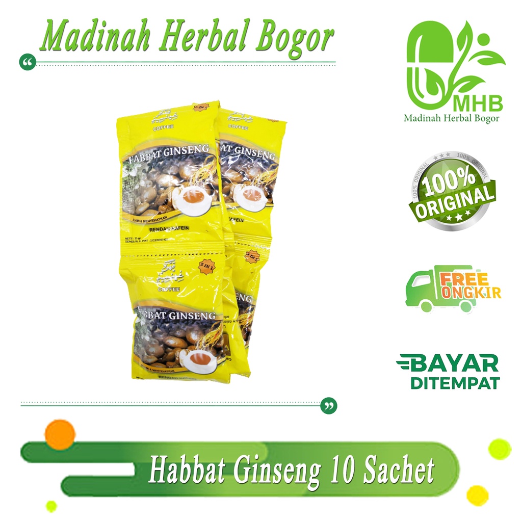 

Kopi Herbal - Habbat Ginseng Coffee 5 in 1 - Kopi Habbat - Minuman Kesehatan per Renceng