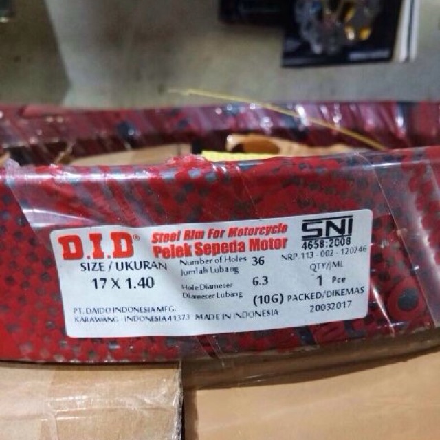 Velg did hitam 140-17