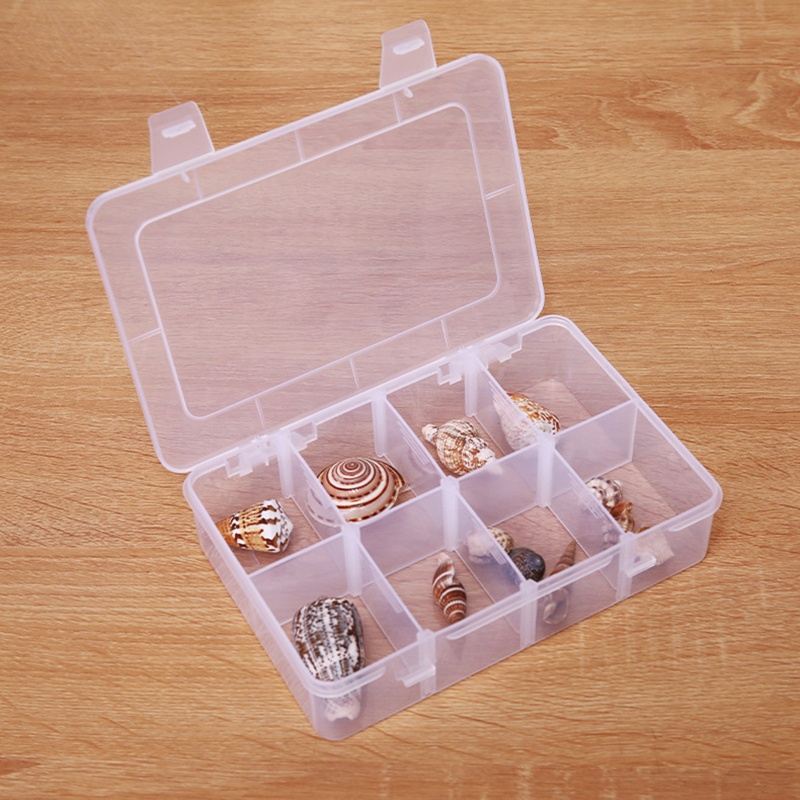 Gro Kotak Penyimpanan Perhiasan Manik Anting Organiser Kompartemen Storage Box Kotak Organiser Plastik Dengan 8sekat Adjustable