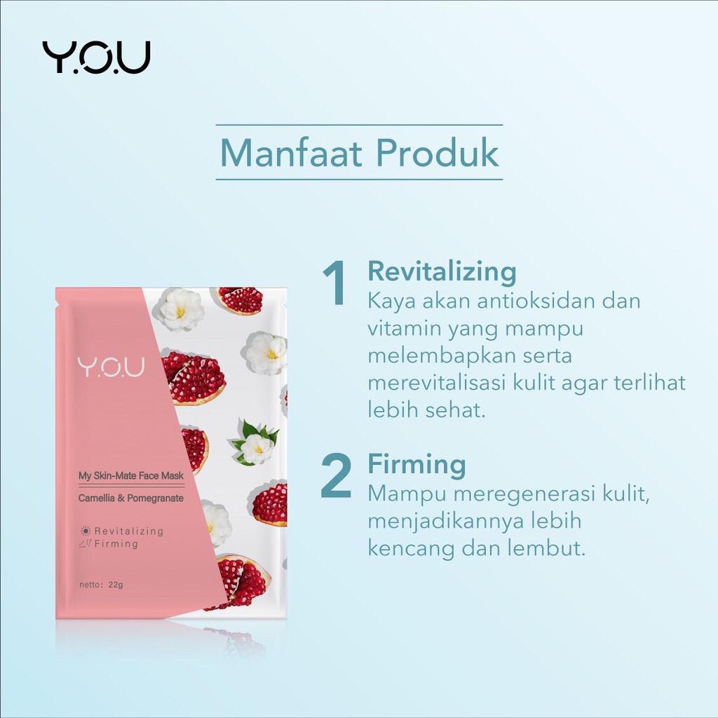 Official Distributor YOU My Skin-Mate Face Mask (harga satuan) Masker YOU Face Mask Masker Wajah