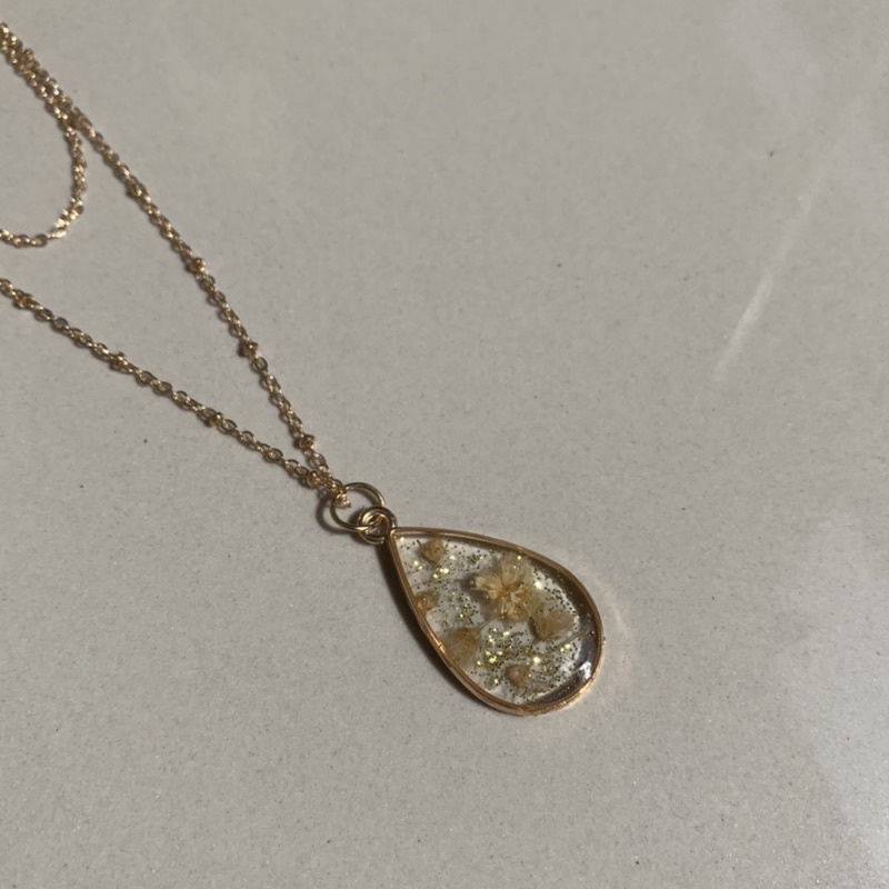 Kalung Wanita Kalung Korea Aksesoris Resin Gold 3 layer