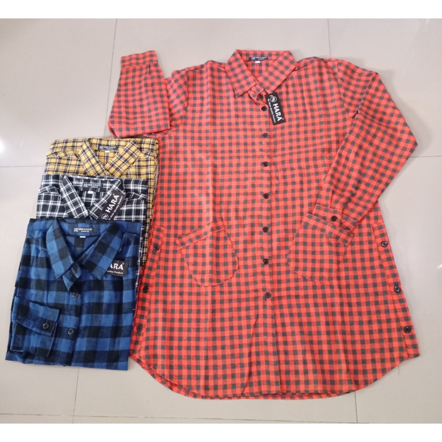 tunik flanel/kemeja flanel wanita/kemeja tunik/kemeja kotak kotak