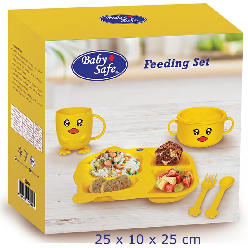 Baby Safe FSD01 Feeding Set 5pcs Duck Series - Alat Makan Bayi Lengkap