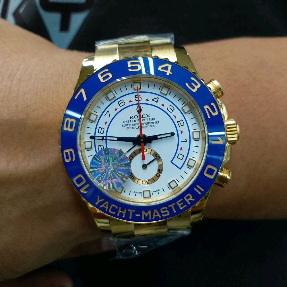 Jam Tangan Pria Rolex Yacht Master II Gold blue 41mm Swissclone
