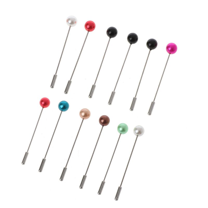 SIY  12Pcs Women Brooch Pins Colorful Crystal Hijab Scarf Pearls Safety Pins Sweater Shawl Clips Brooches Fashion Jewelry