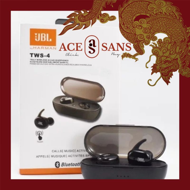 Headset Earbuds JBL TWS 4 Wireless Earphone Bluetooth I Headset JBL I Headphone JBL I Earphone JBL