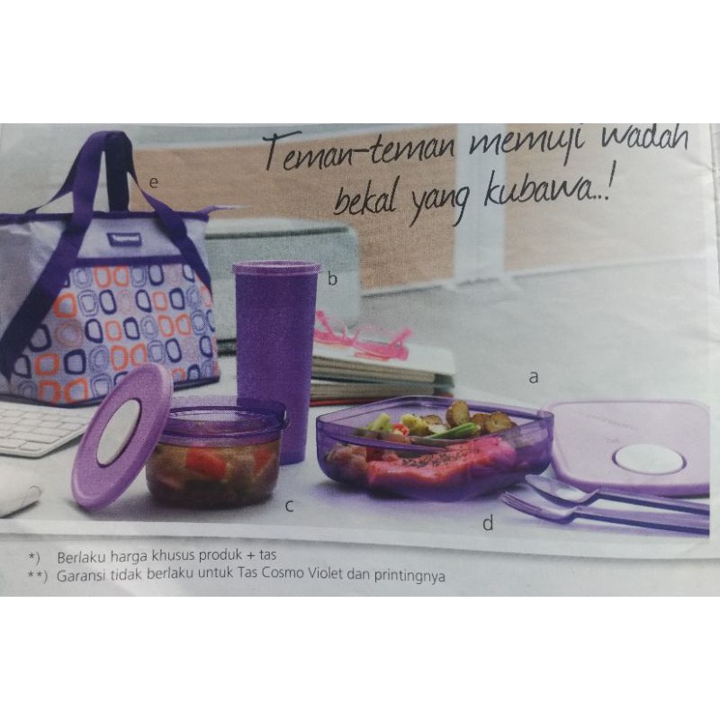 tupperware cosmo violet/ tempat makan tupperware (ungu)