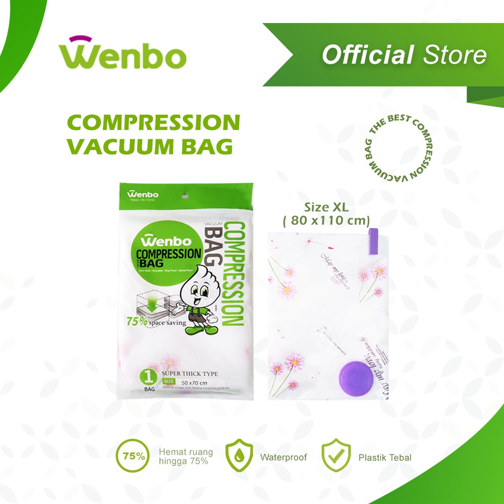 Wenbo Compression Vacuum Bag / Plastik Vakum Size XL (80x110cm)