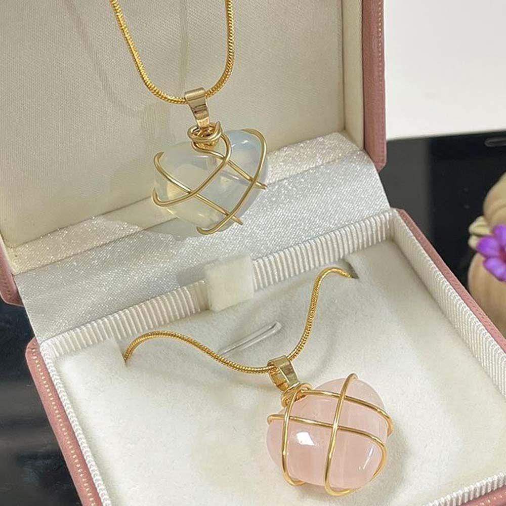 Mxbeauty Wanita Kalung Niche Geometris Cinta Hati Teman Hadiah Choker Kristal Gaya Korea Kalung