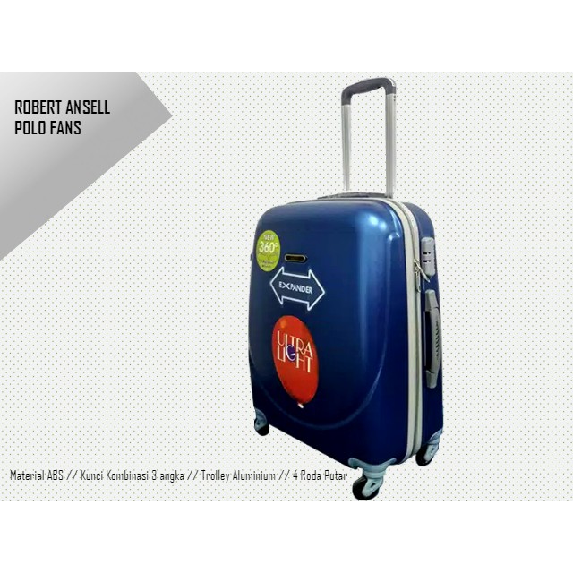 Koper travel murah roda 4 ukuran 20"inch Robert Ansell ABS 