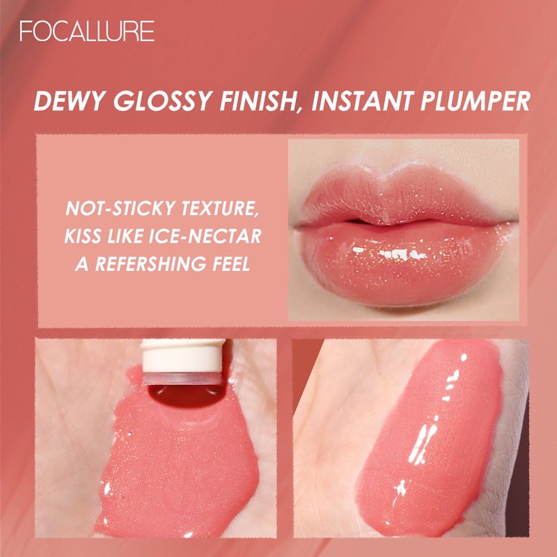 FOCALLURE Plumpmax  Lip Gloss Shimmer Glossy Makeup - kosmetik Untuk Bibir FA153