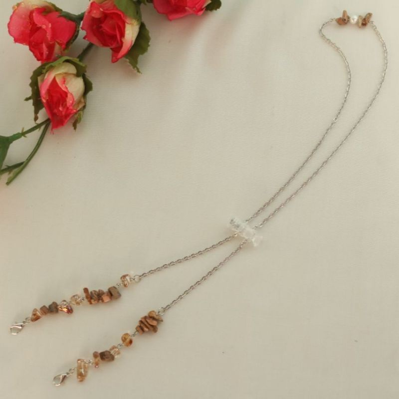 Strap Konektor Masker hijab 2in1 terbaru 2022 ' Gravel  '  || Strap Masker hijab || Strep Masker Ser