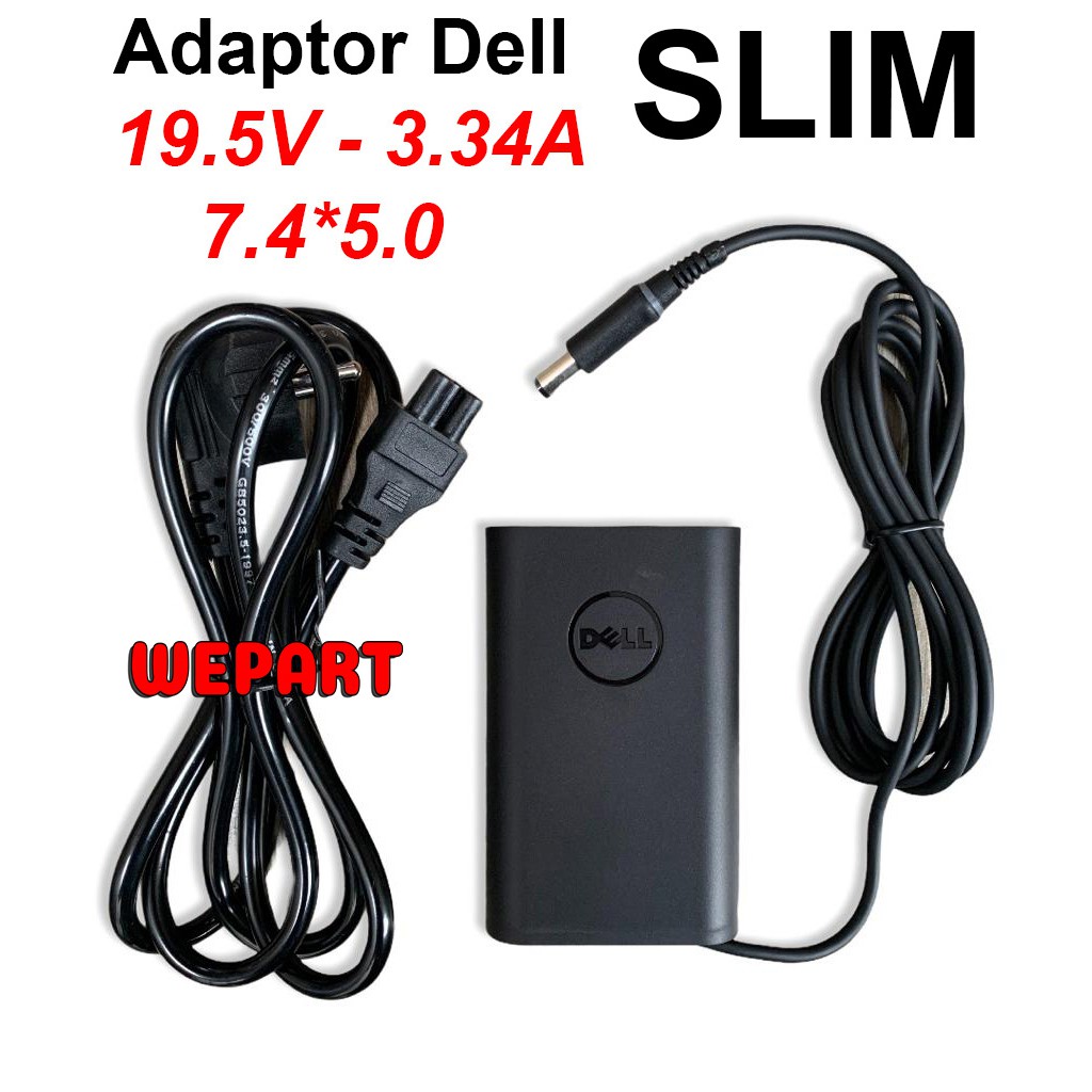 Adaptor Charger Original Dell Inspiron N4050 N3010 VOSTRO V131 3442 19.5V 3.34A 7.4*5.0 mm Slim Oval