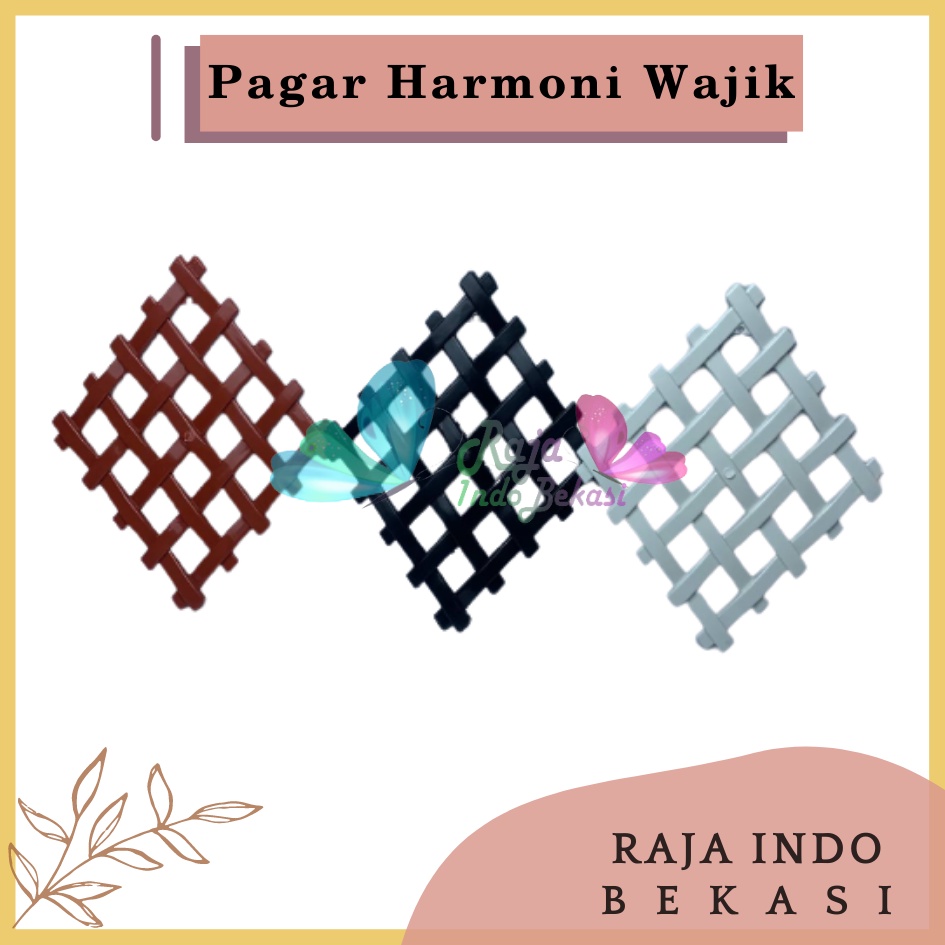 Pagar Wajik Harmoni Warna Putih Coklat Hitam Kuning Ornamen Bunga Vas Wajik Pagar, Jaring, Rambatan Plastik Ukuran Kecil Sedang Besar untuk Bunga Hias Artificial Hiasan Ruang Tamu Dinding Home Grosir Murah Wajik Putih / Breket/ Tatakan/ Pagar Plastik