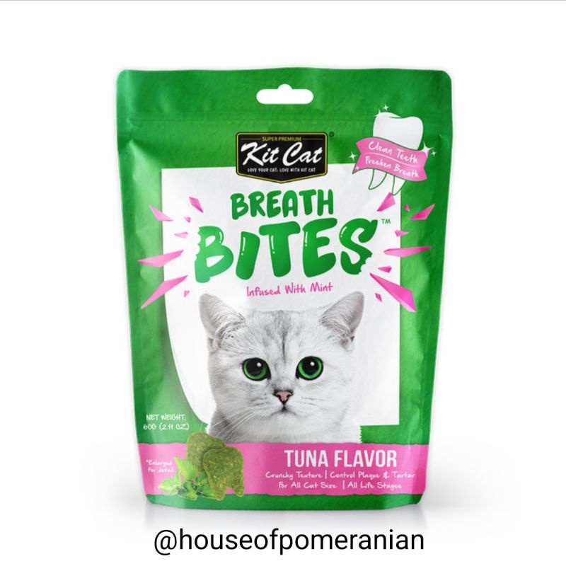 KIT CAT breath bites 60gr snack cemilan kucing pembersih gigi mulut napas cat food