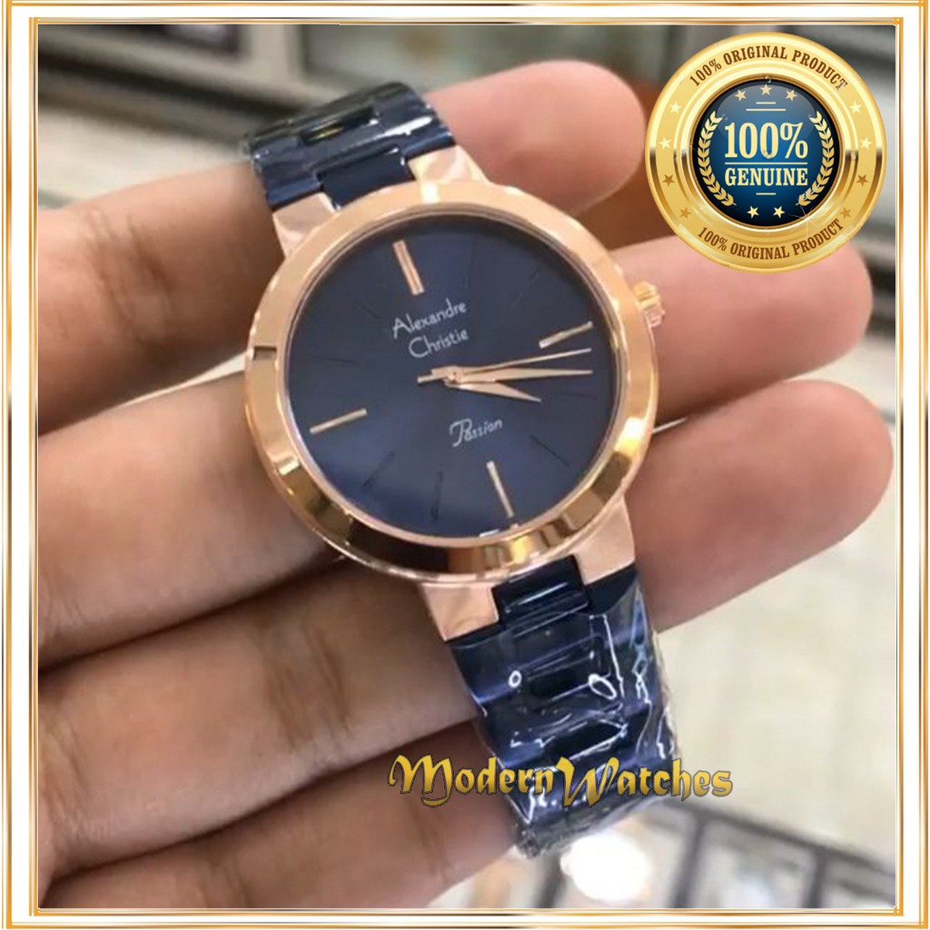 Jam Tangan Wanita Terbaru Alexandre Christie Ac Blue Rosegold Biru Navy Original Alexander Indonesia