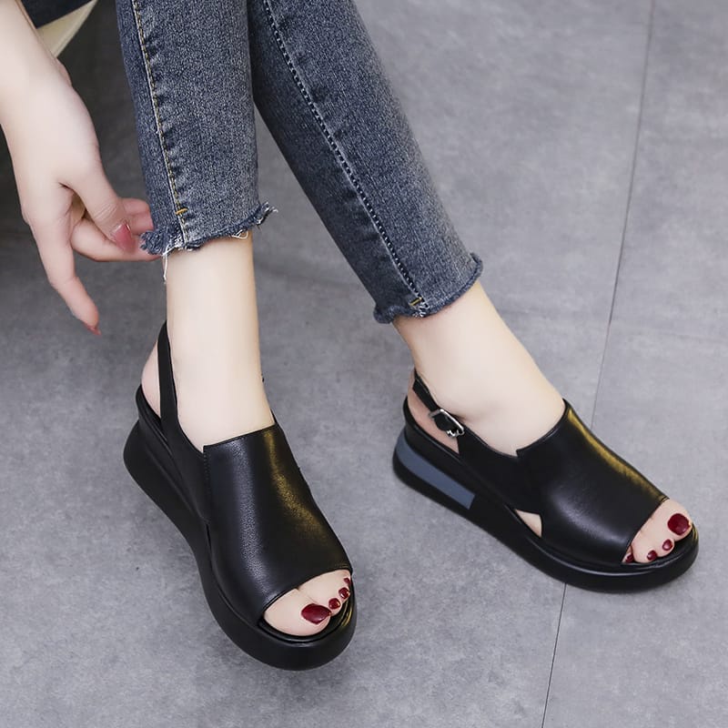 Sepatu Sandal Wanita Tinggi Kekinian Trendy Fashionable Sepatu Sendal Cewek Wedges Wanita Korea Wejes Wanita Import