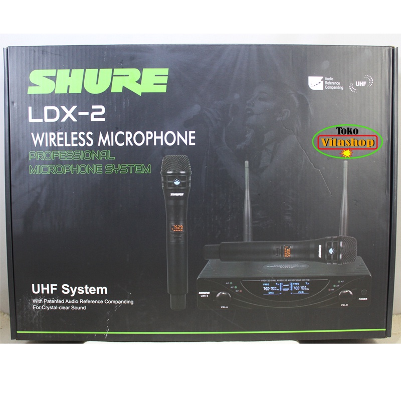 Miicrophone Wireless Shure LDX-2 PJH Mic Pegang + Mik Jepit / Headset