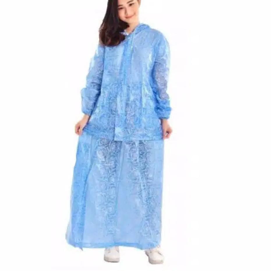 Serbuuuu.. Jas Hujan Setelan Jaket Rok Wanita Elmondo Rosalia 802 Motif Bunga