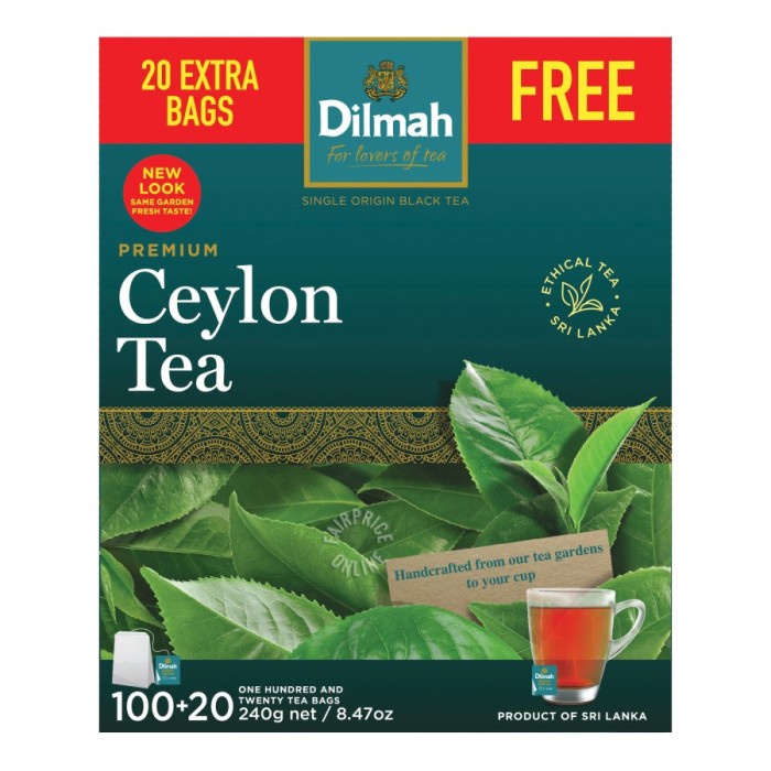 

Dilmah Premium Ceylon Tea Bags 240G (100S + 20S)