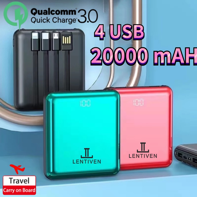 PowerBank 20000mAh 100% Original Powerbank Murah Topk Portable Fast Charger Power Bank for Samsung Huawei Vivo Apple JIYANG Original