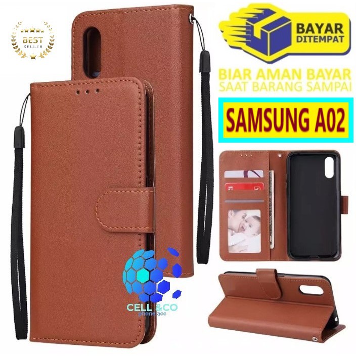 Flip cover SAMSUNG A02 Flip case buka tutup kesing hp casing flip case Premium Leather Wallet