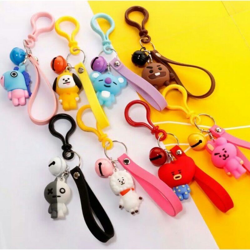 BT21 Gantungan Kunci Boneka Cute BTS Keychian Cartoon BTS Aksesoris Tas