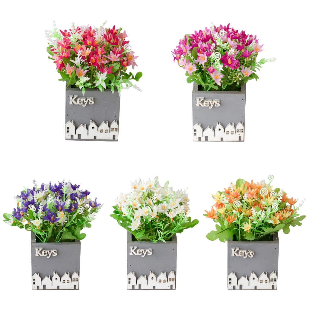 Pot Tanaman Hiasan Plastik Import  Pot Buatan Dekorasi Artificial Flower Type CHRYSANTHEMUM KEY