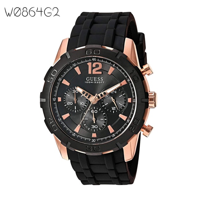 JAM TANGAN PRIA GUESS W0864G2 ORIGINAL BM RUBBER STRAP