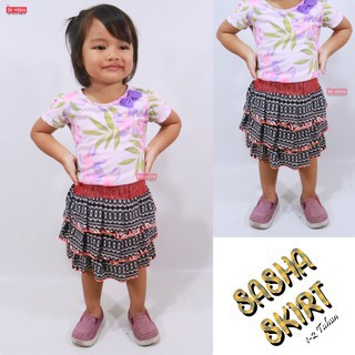 Sasha Skirt uk 2-3 Tahun / Rok Anak Perempuan Murah Skirt Pendek Polos Kaos Lucu Grosir Pakaian Adem