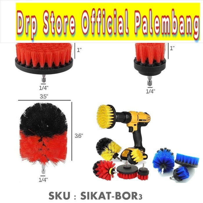 Kepala Sikat Brush Bor Elektrik Power Cleaning Head 3PCS - 2046574