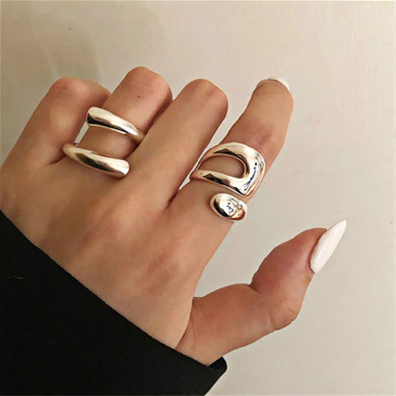 Geometric Metal Open Ring Accessories Vintage Harajuku