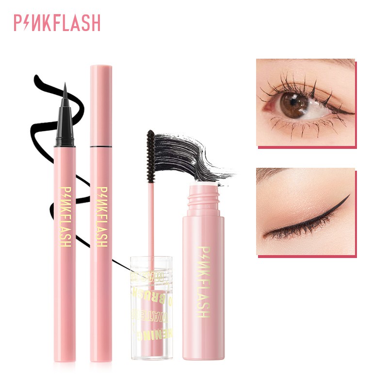 PINKFLASH #OhMyLine Evenly pigmented Long lasting  Waterproof Eyeliner Mascara Eyes set Beauty Sets