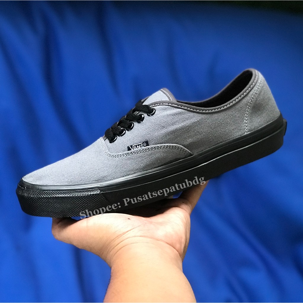 Vans Authentic Grey Black Sol Hitam