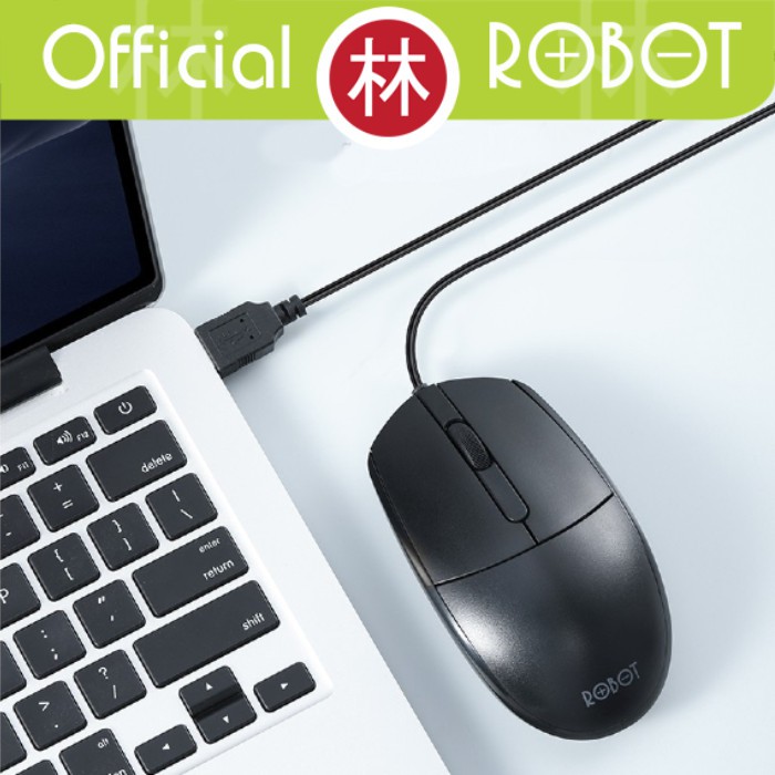 Robot M120 Office Wired Mouse 1000 DPI Ergonomic Design Anti Slip