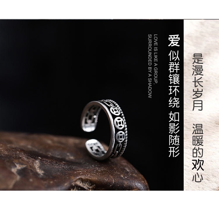 Korea Vintage Coin Ring Hug Friendship Bestfriends Rings