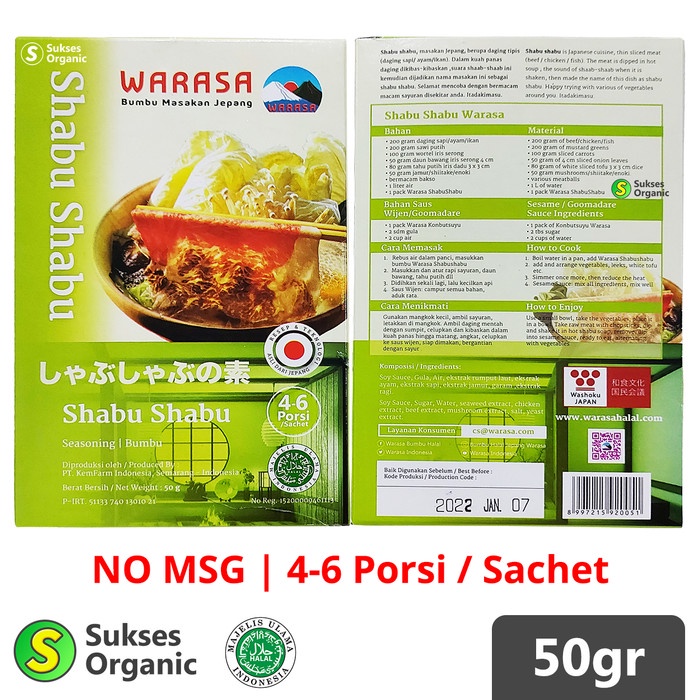 

Instan-Masak-Bumbu- Shabu Shabu Japanese Hotpot Halal No Msg | 50Gr | Warasa Bumbu Jepang -Bumbu-