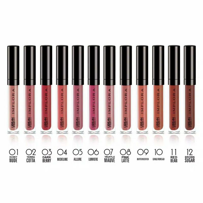 IMPLORA Urban Lip Cream Matte READY LENGKAP NO. 1 - 12