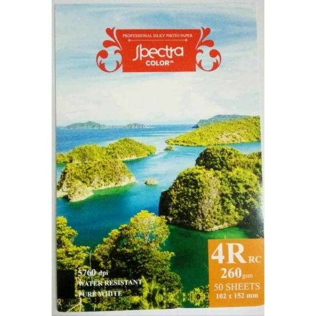 KERTAS FOTO SPECTRA SILKY PHOTO PAPER UKURAN 4R 260 GSM