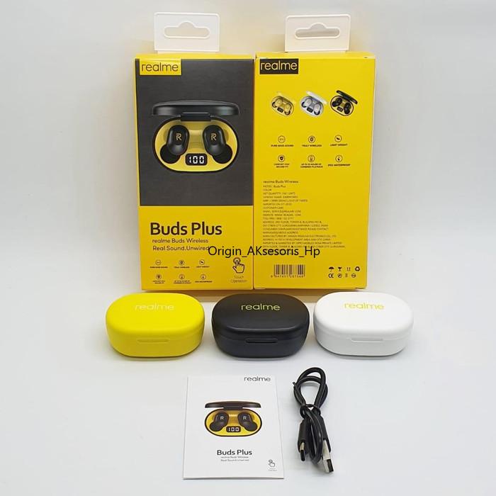 Headset Bluetooth Airdots Realme Buds Plus Wireless Led (Model Touch)