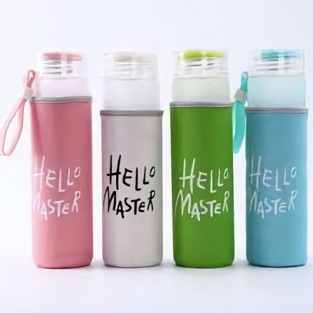 Botol Beling Kaca Hello Master 480mL + Pouch