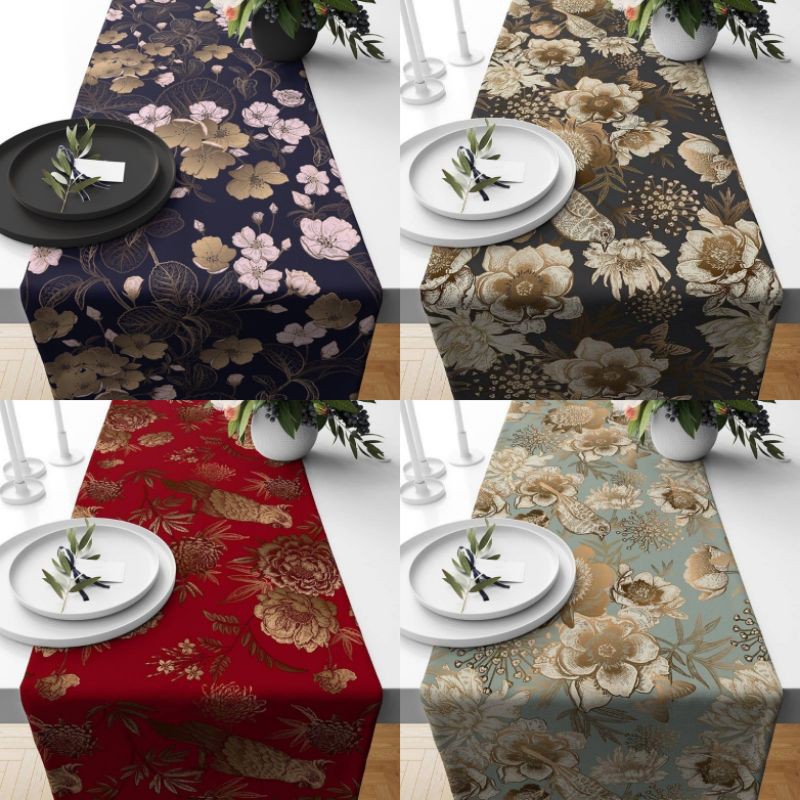 Taplak Meja Elegant &amp; Denim 140x40cm dan 230x40cm Elegance Luxury Table Runner