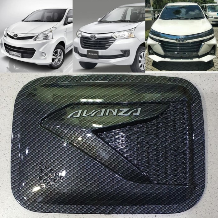 Tank cover tutup tangki bensin toyota All new avanza / veloz 2012 - 2021 motif carbon