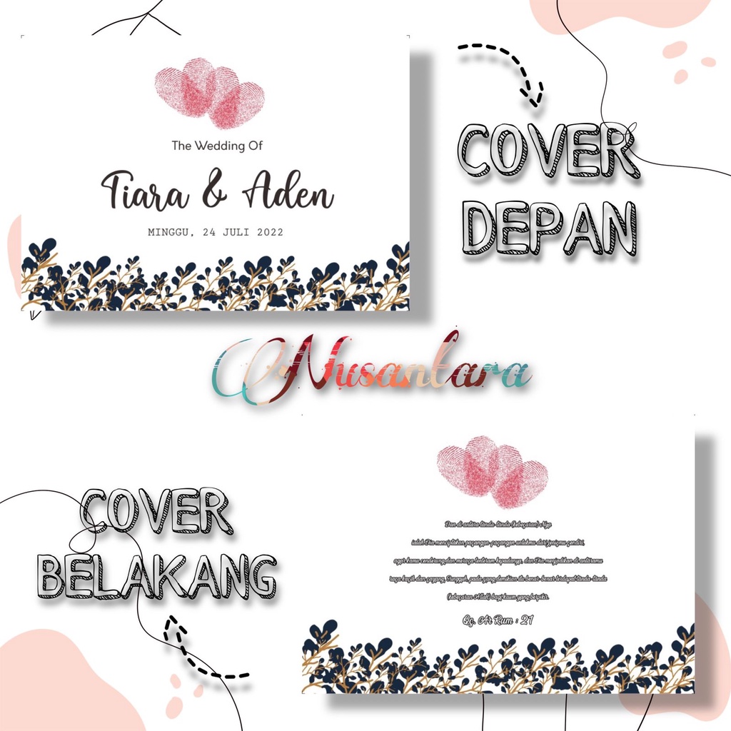 

Buku tamu pernikahan custom nama / Wedding guest book