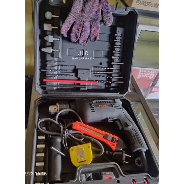JLD bor listrik 13mm set impact driil - jld bor tembok kayu taso