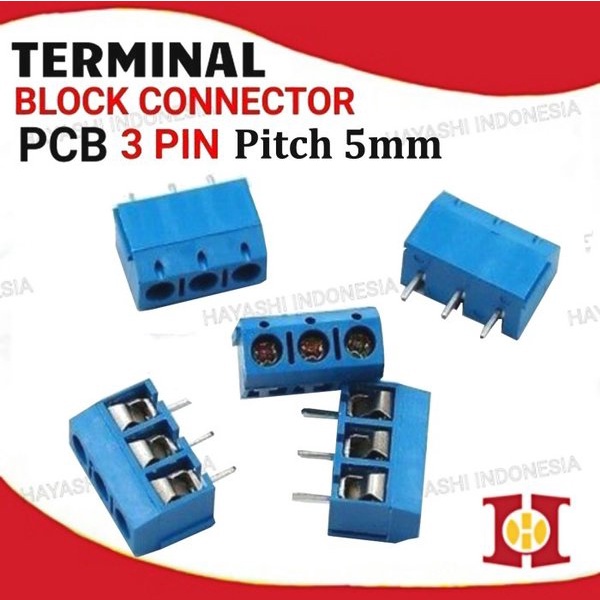 Terminal Blok Block 2 3 Pin Skrup Screw PCB Pitch 5mm Kabel Konektor - 10pcs