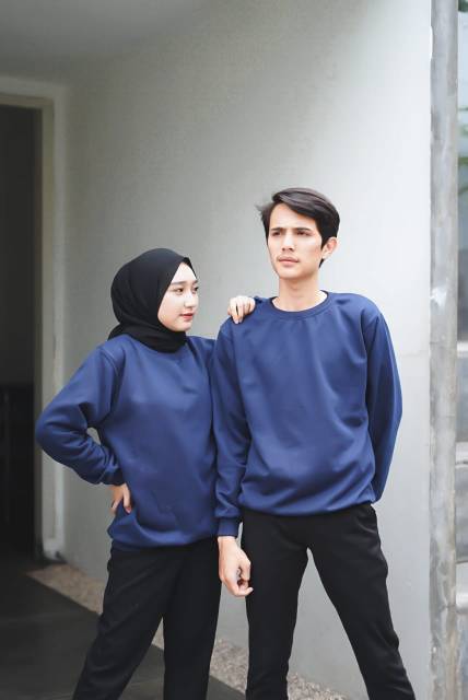 BASIC O NECK SWEATER POLOS SWEATER TEBAL / SWEATER UNISEX