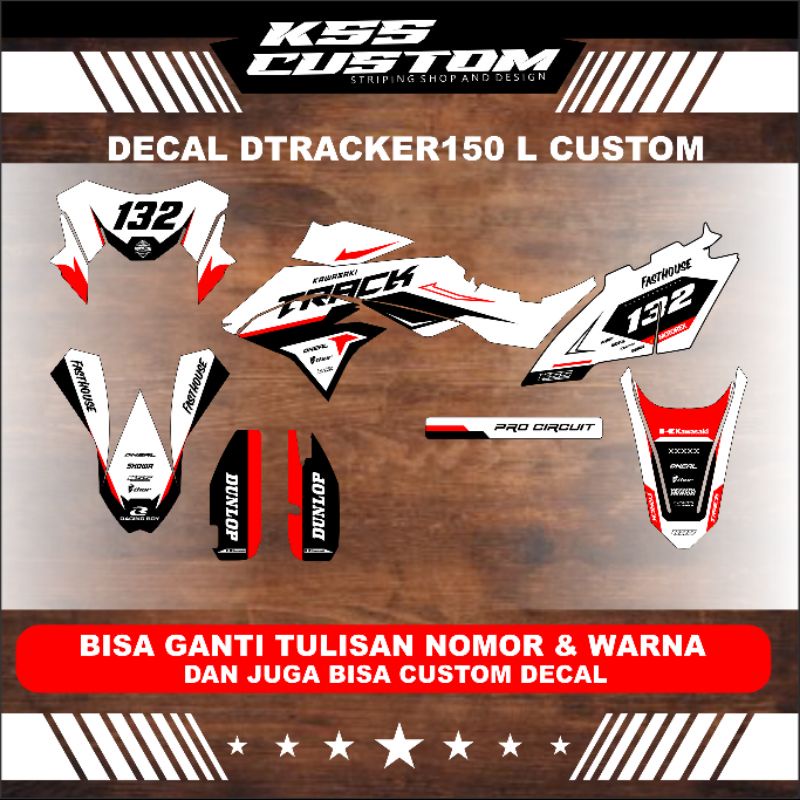 DECAL DTRACKER FULL BODY - DECAL D TRACKER FULL BODY PUTIH SIMPEL - DECAL KLX FULL BODY - DECAL supe